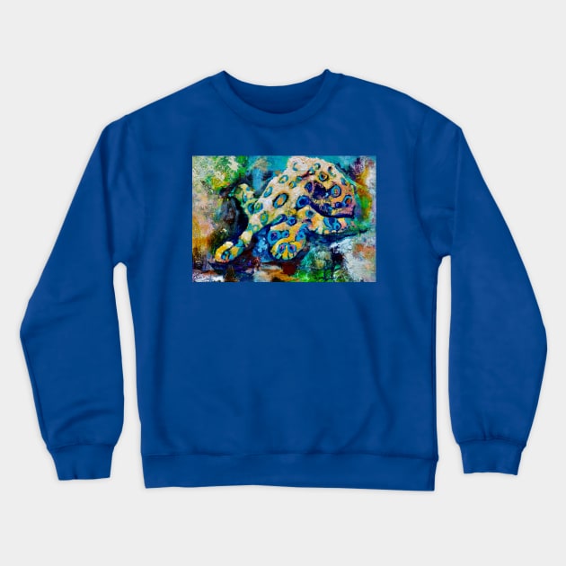 Blue-ringed Octopus Crewneck Sweatshirt by CoryAcornArt